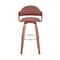Armen Living Daxton 30" Brown Faux Leather and Walnut Wood Bar Stool LCDXBAWABR30 - alternate 9